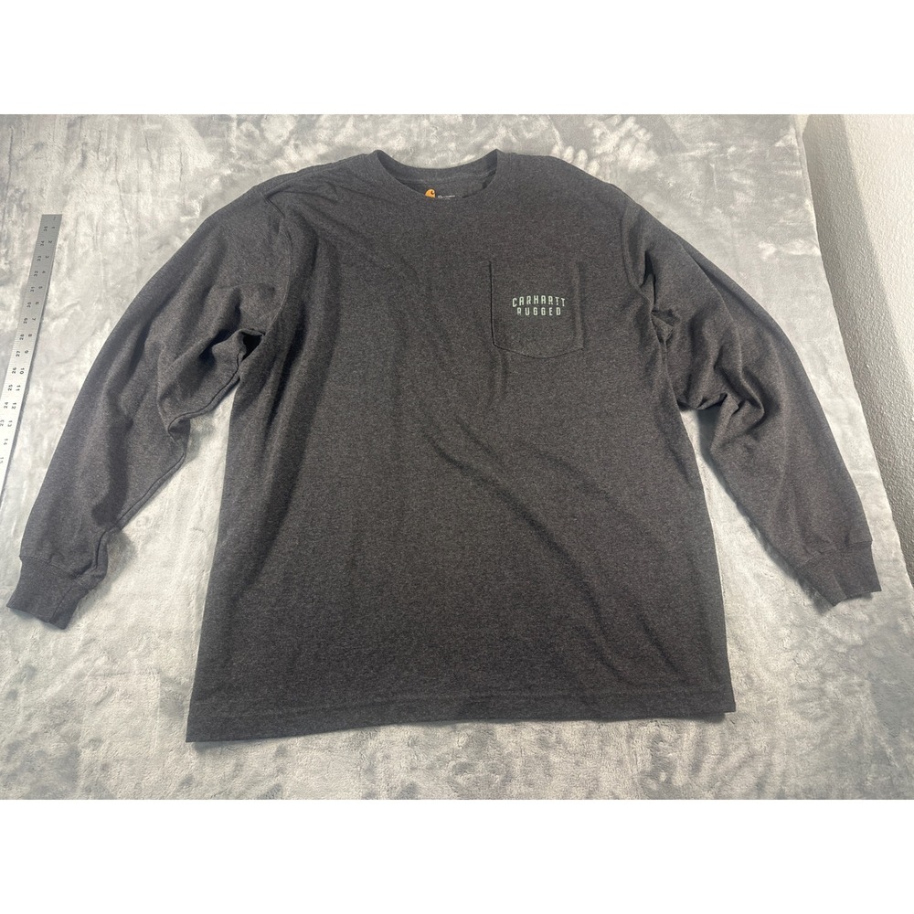 Carhartt Rugged Workwear Long Sleeve Pocket T-Shirt Mens XL Gray‎ Original Fit